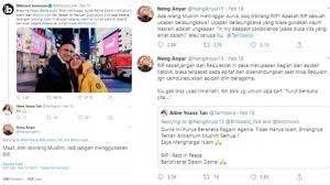 Yang bisa lakukan adalah saling menguatkan satu sama lain terutama di saat paling menyedihkan dalam hidup seseorang. Persoalkan Ucapan Duka Ashraf Sinclair Pakai Rip Warganet Ini Dikecam