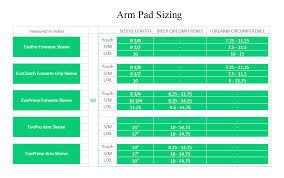 Evoshield Arm Pad Sizing Jpg