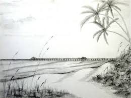 Black and white winking sun. Beach Sunset Crayon Drawing Drawing With Crayons