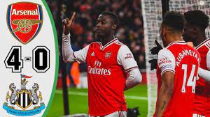 Leno, bellerin, mustafi, david luiz, saka, ceballos (torreira 82'), xhaka, pepe, oezil (willock 90'), aubameyang, nketiah (lacazette 85'). Video Arsenal Vs Newcastle United 4 0 All Goals Highlights Ibrandtv Ibrandtv