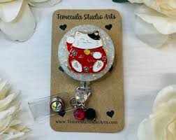 Cute Plush Sakura Neko Reel/badge Reel/nurse Badge/badge Holder/id  Holder/badge Reel/nurse Gift/name Badge/retractable Badge