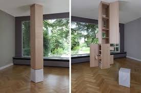 Ingenious Storage Locker Hidden In A Fake Support Column Freshome Com Home Furniture Design Wood Columns