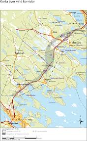 Vi planerar också för att bygga nästa sträcka mellan dåva och skellefteå. Karta Vald Korridor Trafikverket