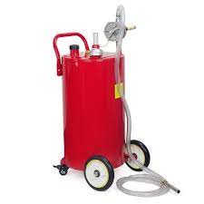 Xtremepowerus 35 Gal Portable Gas Caddy Fuel Transfer Pump Rolling Gas Can 65114 H The Home Depot In 2021 Gas Cans Storage Tank Gas