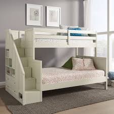 Twin Over Full Naples Bunk Bed With Steps Off White Beige Home Styles Bunk Bed Steps Bunk Beds With Storage Bunk Beds With Drawers