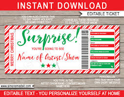 Check out these fake plane ticket templates,40+ free editable raffle & movie ticket templates,quick view,tickets clipart fake, tickets fake transparent free for download on webstockreview 2020 and more. Christmas Surprise Concert Ticket Gift Template Gift Vouchers Present
