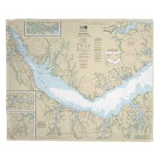 Nc Neuse River Upper Bay River Nc Nautical Chart Blanket