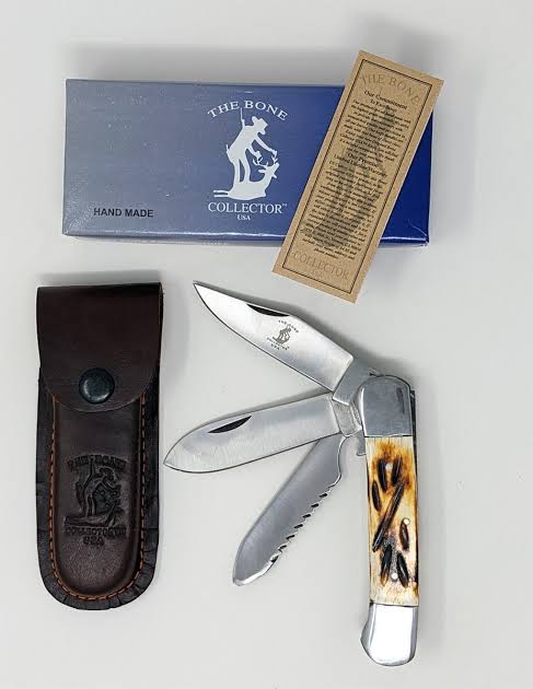 The Bone Collector 3 Blades Folding Knife with Sheath BC-819 | eBay