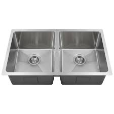 Mr Direct Undermount Stainless Steel 31 In Double Bowl Kitchen Sink 3120d 16 The Home Depot Stainless Steel Kitchen Sink Single Bowl Kitchen Sink Double Bowl Kitchen Sink
