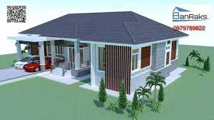 Four bedrooms house with a garage. Four Bedroom Bungalow House Concept With 2 Car Garage House And Decors