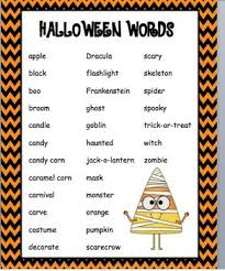 Halloween Word List Halloween Words Halloween Word Work Word List