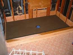 Installing Tile Over The Shower Pan Liner In 2020 Building A Shower Pan Concrete Shower Concrete Shower Pan