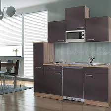 Respekta Singlekuche Kb180esgmic Breite 180 Cm Mit Glaskeramikkochfeld Grau Bauhaus
