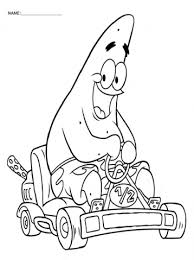 You are able to print your spongebob movie heroes coloring page with the help of the print. Patrick Race Car Spongebob Printable Coloring Pages