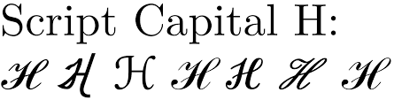 Calligraphy letters alphabet h upper and lower case & more styles in black. Looking For Stylized H Symbol Tex Latex Stack Exchange