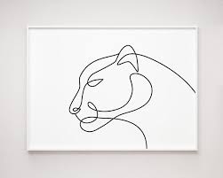 Abstract Black And White Animal Drawings Printable Abstract Panther Line Drawing One Line Art Panther Etsy Line Art Drawings Panther Art Animal Line Drawings