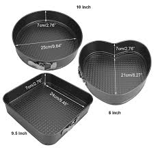 Acbungji 3pcs Nonstick Springform Pan Removable Cheesecake Pan Leakproof Cake Pan Bakeware Setheartroundsquare Find Ou Bakeware Set Cheesecake Pan Cake Pans
