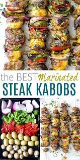 The Best Marinated Steak Kabobs Beef Kabob Recipes Grilled Dinner Kabob Recipes