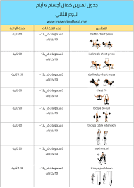 جدول تمارين كمال اجسام 6 ايام workout schedule workout night sky wallpaper