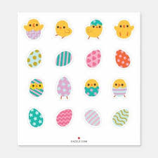 Yellow Baby Chicks And Easter Eggs Stickers Zazzle Com Baby Chicks Easter Baby Yellow Baby Chicks