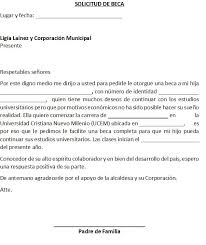 Solicitud De Beca Formato Imprimible Para Solicitar Ayuda Economica Para Continuar Estudios Ya Sea Unive Solicitud De Beca Carta De Solicitud Formato De Carta