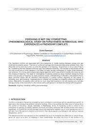 Nov 23 2020 biography of wright brothers. Pdf Forgiving Is Not Only Forgetting Pheomenological Study On Forgiveness In Individual Who Experiences A Friendship Conflict