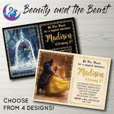 Beauty And The Beast Invitation Beauty And The Beast Movie Invitation Beauty And The Beast Birthday Par Disney Princess Party Birthday Party Movie Invitation