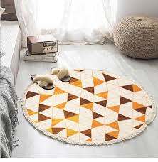Runde teppiche setzen tolle akzente. Storeluxy Geometric Triangles Round Carpet Baby Round Play Mat