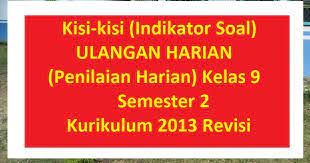 Kelas ix smp bahasa indonesia sarwiji. Kisi Kisi Indikator Soal Ulangan Harian Penilaian Harian Kelas 9 Semester 2 Kurikulum 2013 Revisi Pelajaran Bahasa Indonesia Di Jari Kamu