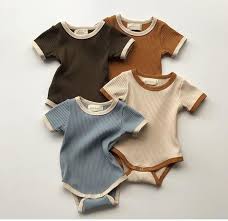 Retro Ringer Ribbed Bodysuit Light Oatmeal Kids Outfits Baby Boy Outfits Cute Baby Clothes