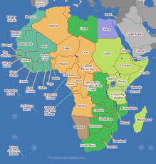 The different shades of color represent the different time zone areas. Africa Time Zone Map