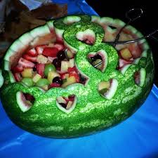 Square watermelons a round watermelon can take up a lot of room in a refrigerater and the usually round fruit often sits awkwardly on refrigerator shelves. Watermelon Fruit Basket For Bridal Shower Basket Poster