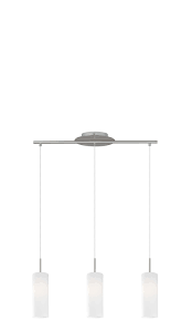 It's drum shade is made from three metal bands with rivet details, which have a neutral embossed wood grain design for a rustic look. Eglo Troy 3 Pendant Light