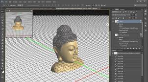 Photoshop Cc Showing 3d Painted Image Of Buddha Image Photoshop 3d Printing Buddha Image