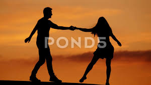Black vector silhouette of a dancing couple in vintage apparel, no white objects, eps 8 Couples Dancing Silhouettes Stock Video Footage Royalty Free Couples Dancing Silhouettes Videos Pond5