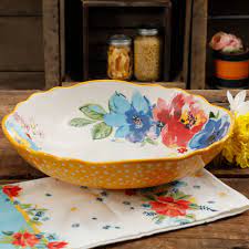 A longquan kiln incised lingzhi pattern bowl.d:21cm h:9.5cm. The Pioneer Woman Melody 12 75 Inch Large Pasta Serving Bowl Walmart Com Walmart Com
