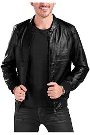 Amazon Com Blingsoul Red Leather Jacket Mens Distressed Biker Jacket Costume 1200571 Star In 2020 Faux Leather Bomber Jacket Leather Bomber Jacket Bomber Jacket