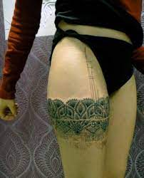 Tatuaz Ponczochy Na Udzie Thigh Tattoos Women Lace Garter Tattoos Lace Tattoo