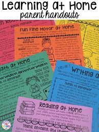 Building Skills Learning At Home Parent Handouts Aka Fun Homework For Preschoolers Pocket Of Preschool Parents As Teachers Handouts Curriculum Night