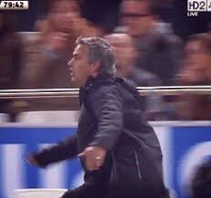 Jose mourinho cups his ears and taunts juventus fans after late manchester united win. Jose Mourinho Gif Find On Gifer