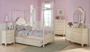 Cinderella White Youth Canopy Poster Bedroom Set Girls Bedroom Furniture Girls Bedroom Sets Canopy Bedroom Sets