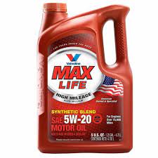 Valvoline High Mileage With Maxlife Technology 5w 20 Synthetic Blend Motor Oil 5qt 782253 In 2021 Motor Oil Synthetic Oil Oils