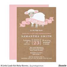 A Little Lamb Girl Baby Shower Invitation Zazzle Com Rustic Baby Shower Invitations Baby Shower Invitations Lamb Baby Shower Invitations