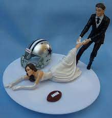 Wedding Cake Topper Dallas Cowboys G Football Themed W Garter Display Box 59 99 Via Ets Football Wedding Theme Dallas Cowboys Wedding Wedding Cake Toppers