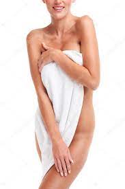 Sensual naked woman with towel Stock Photo by ©macniak 95337164
