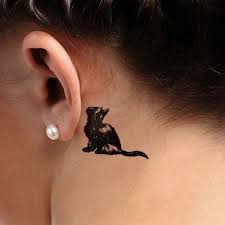 Kulak Arkasi Minik Kedi Dovmesi Behind Ear Tiny Cat Tattoo Dovme Kulak Dovme Modelleri