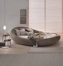 Rundbett Pebble Samtbezug Design Schlafsofa Designer Bett Kreis Bett