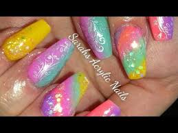 The longer clear nails look amazing this next idea shows how to wear butterflies in style! Bright Summer Acrylic Nails Youtube