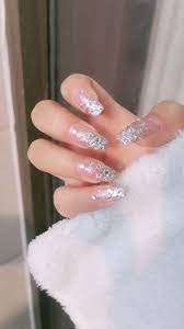 Glitter Acrylic Nails Diy Nails Nail Art Stylish Nails