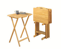 5 piece tv tray table set. Pj Wood Folding Tv Tray Table Snack Table With Storage Rack Natural 5 Piece Set Buy Online In Aruba At Aruba Desertcart Com Productid 61656588